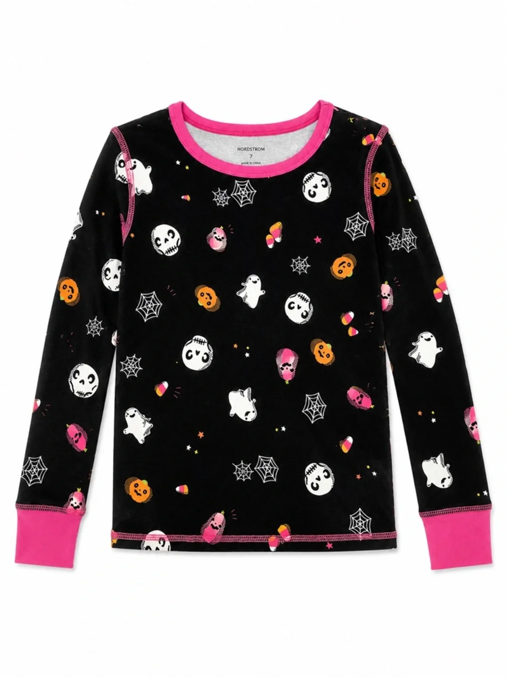 New - Nordstrom Kids Halloween Glow in the Dark Pajama Top | Size 7